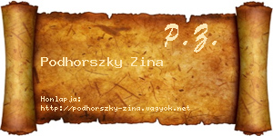 Podhorszky Zina névjegykártya